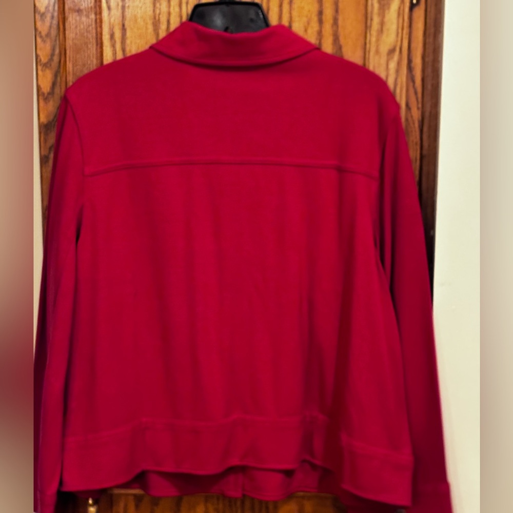 J.Jill Wearever Collection Double Face Jersey Flap Pocket Jacket Burnt Orange 1X - Picture 9 of 10